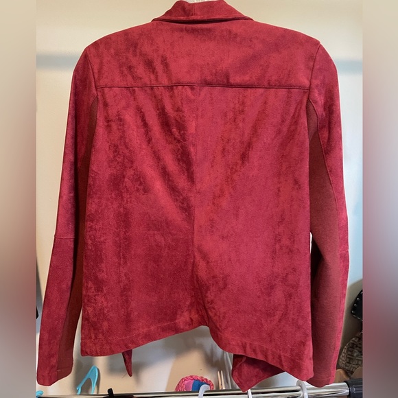 XS BB DAKOTA Womens Faux Suede Open Front Jacket - Picture 4 of 9